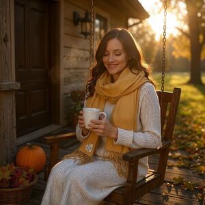 Vintage‎ Sabby Anand Pashmina Wool & Silk Buttery Yellow Fringed Wrap Scarf